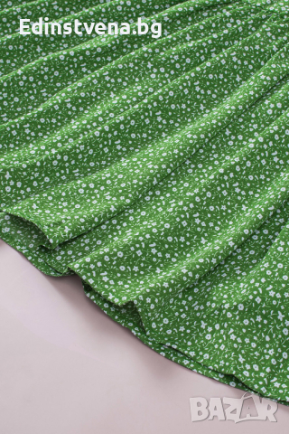 Дамски зелен топ с флорален принт, макси размери, снимка 10 - Корсети, бюстиета, топове - 44743388