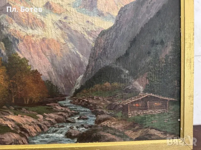 Стара маслена картина, снимка 4 - Картини - 48279692