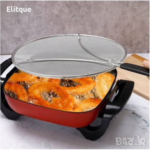 Цедка против пръски от неръждаема стомна с дръжка, 29см