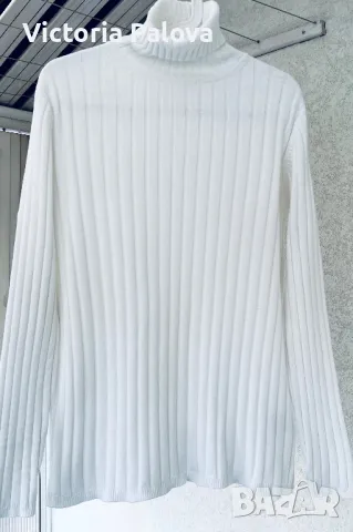 Елегантно  бяло поло високо качество, снимка 3 - Блузи с дълъг ръкав и пуловери - 49327363