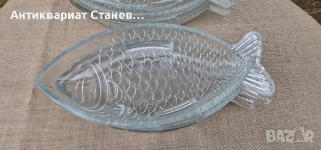 8 броя стъклени чинии риба, снимка 3 - Чинии - 56263824