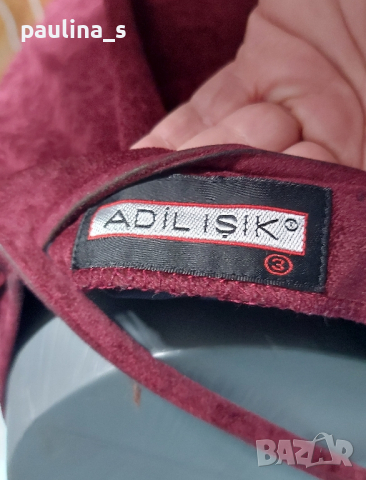 Червена велурена пола с бродерии / Турция , снимка 6 - Поли - 44585796