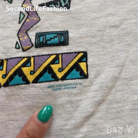 Hanes Beefy Винтидж тениска с единичен шев Аризона 1990 г. размер L, снимка 3 - Тениски - 53119969