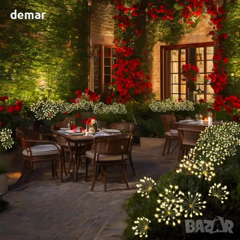 Градински соларни лампи Yomistar 4x160 LED Starburst с дистанционно, 8 режима, снимка 8 - Соларни лампи - 50950262