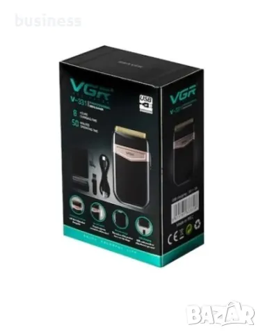 Шейвър Shaver VGR-331, Професионална ел. самобръсначка, Двустранна, Безжична, USB зареждане