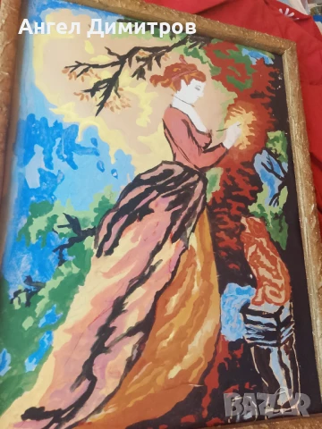 Стара картина смесена техника , снимка 2 - Картини - 51119491