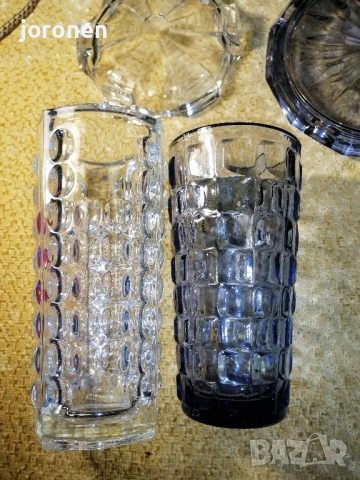 Стъклена Ваза-Стъклен пепелник-старо производство, снимка 8 - Декорация за дома - 53575182