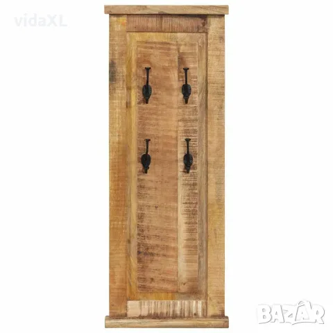 vidaXL Закачалки за дрехи, 2 бр, мангово дърво масив, 38x100 см, снимка 3 - Закачалки - 56147115