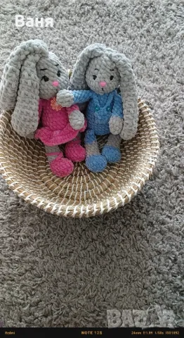 Плетено зайче, снимка 9 - Плюшени играчки - 47111315