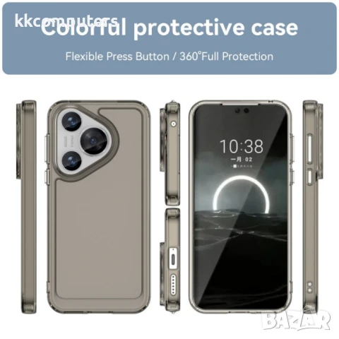 Huawei Pura 70 Силиконов Калъф Transparent TPU и Протектор, снимка 3 - Калъфи, кейсове - 51404935