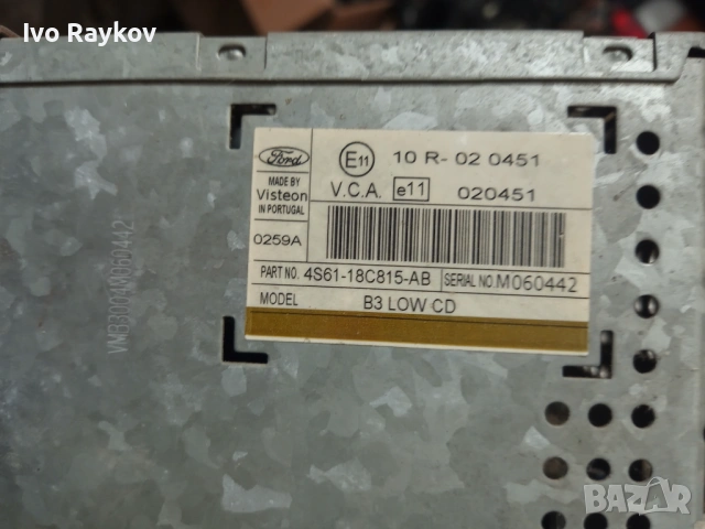 Cd Radio Player Ford 4S61-18C815-AB 4500 B3 LOW CD , снимка 6 - Части - 47929424