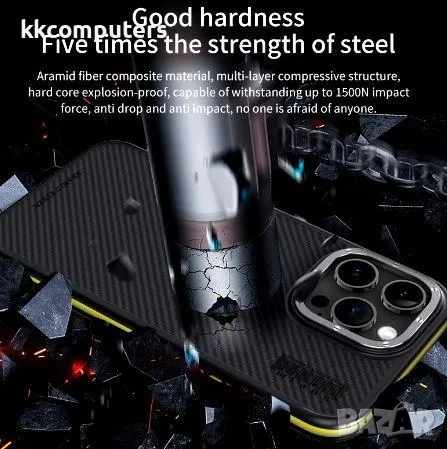 Калъф Wlons Skin Friendly KEVLAR MagSafe за iPhone 16 6.1 Баркод : 3131026, снимка 2 - Калъфи, кейсове - 48136059