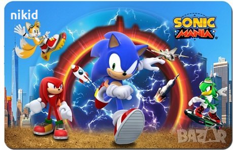Соник Sonic многократка подложка за хранене или PVC картина постер за стена детска стая картина