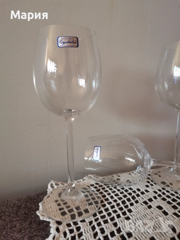 Bohemia Crystalline Crystalex Чаши за вино , снимка 3 - Сервизи - 52396723
