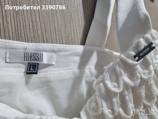 Alessa бял топ, снимка 2 - Рокли - 51362576