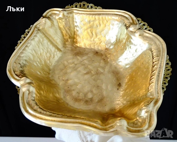 Бронзова фруктиера,купа 500 гр.,барок. , снимка 6 - Антикварни и старинни предмети - 52122750