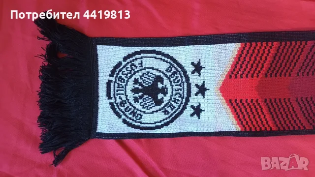Футболно шалче ADIDAS - Германия (Deutschland DFB), старото класическо лого на Adidas, фенски шал, снимка 2 - Фен артикули - 55963509