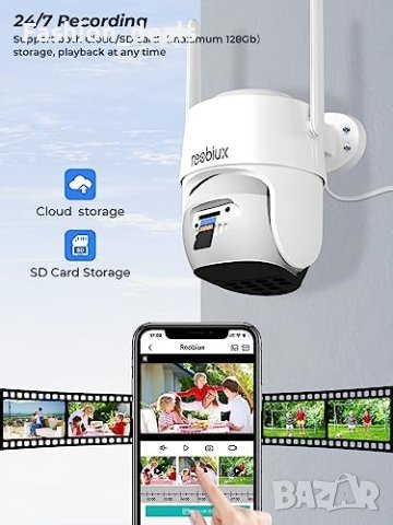 Нова 1080P камера за видеонаблюдение Сигурност Завъртане 360°, снимка 2 - HD камери - 41785165