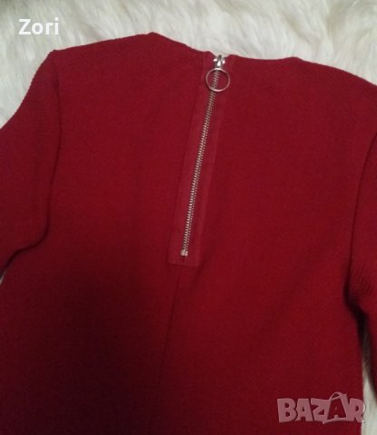 Червена рокля суинг с късо ръкавче, снимка 4 - Рокли - 41880750