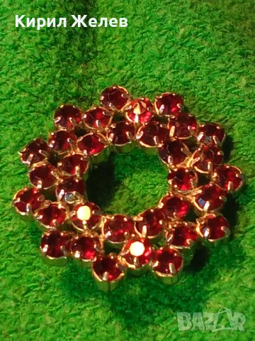 ИЗУМИТЕЛНО КРАСИВА СКЪПОЦЕННА АЖУРНА ВИНТИДЖ АРТ БРОШКА с РЯДЪК ТЪМНОЧЕРВЕН ГРАНАТ 45666, снимка 14 - Други - 48734092
