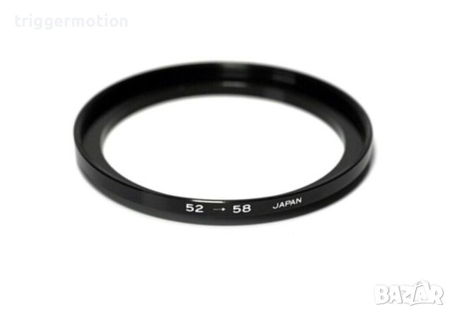 52mm - 58mm Преходник за филтър на резба Step-Up Lens Filter Adapter Ring, Произведен в Япония, снимка 1