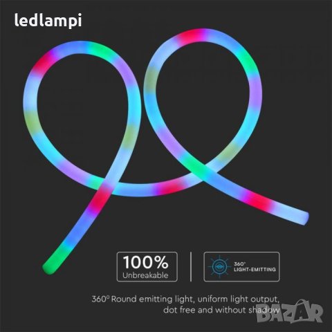 LED Неон Флекс 10W/m RGB 24V 10m, снимка 4 - Лед осветление - 40659365