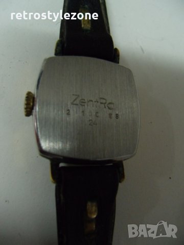 № 5960 стар дамски часовник ZentRa  - механичен  - работещ   - размер - 2 / 2 см , снимка 3 - Други ценни предмети - 35791232