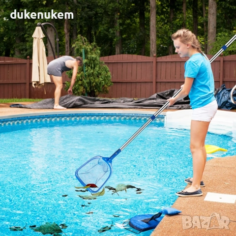 Мрежа за почистване на басейн с телескопична дръжка 200 см, снимка 6 - Басейни и аксесоари - 52711255