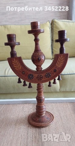 дърворезба свещник за ценители , снимка 1