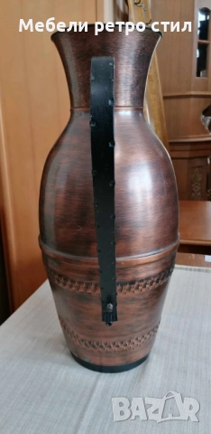 Ретро медна стомна/ кана с метална дръжка. Подходяща за декорация в дома., снимка 2 - Антикварни и старинни предмети - 52481776