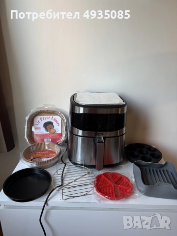 Air Fryer S MAX GERMANY 6 литра 1800 W с горещ въздух , снимка 3 - Фритюрници - 56074000