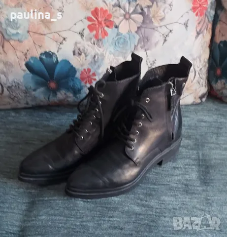 "NUDE" leather boots / Байкър форт дамски боти от естествена кожа , снимка 4 - Дамски боти - 49050425