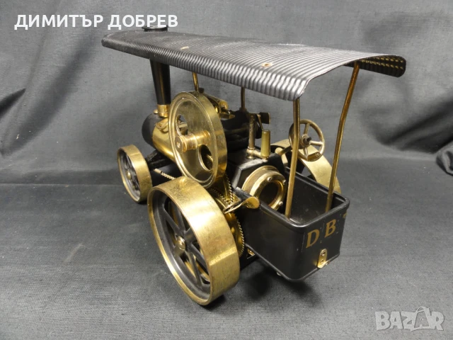 СТАРА РЕТРО МЕТАЛНА ИГРАЧКА ДЕЙСТВАЩА ПАРНА МАШИНА WILESCO TRAKTOR W.GERMANY, снимка 3 - Антикварни и старинни предмети - 51168146