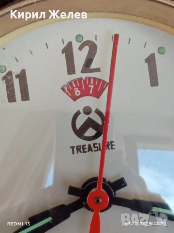 Стар механичен будилник TREASURE CHINA много красив за КОЛЕКЦИЯ ДЕКОРАЦИЯ 23575, снимка 2 - Антикварни и старинни предмети - 51953208