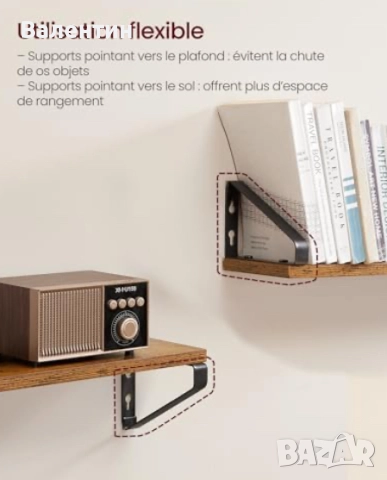 Стенни плаващи рафтове VASAGLE, снимка 4 - Етажерки - 52444965