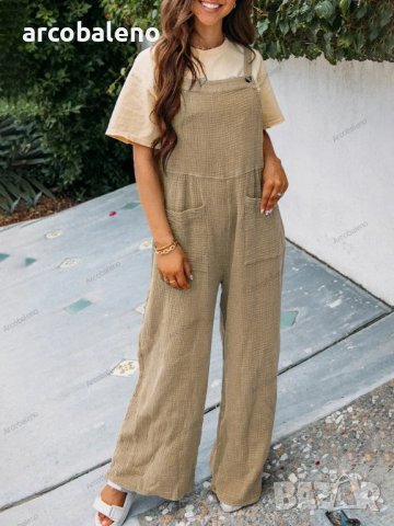 Нов дамски ежедневен едноцветен гащеризон, 7цвята, снимка 2 - Гащеризони - 41416530