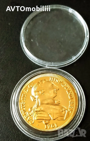 Позлатена средновековна испанска монета в капсула , снимка 3 - Нумизматика и бонистика - 52859416