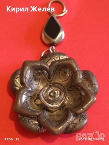 СРЕБРИСТ МЕДАЛЬОН с МОТИВ на РОЗА ТЮДОР 43090, снимка 6 - Колиета, медальони, синджири - 52503258