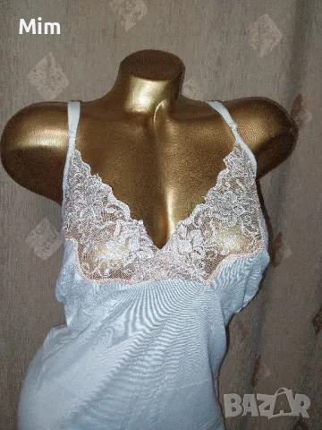 Ulla Popken 50/52 Нощница/ комбинезон / в екрю с портокалова дантела , снимка 5 - Нощници - 49071942