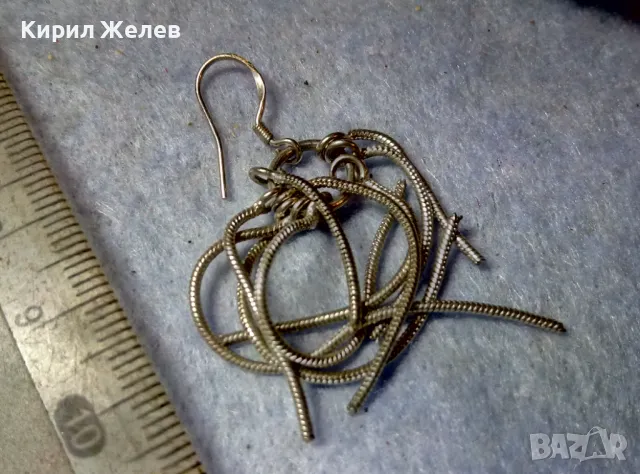 КРАСИВА НЕЖНА ПОСРЕБРЕНА ФЕШЪН АРТ ОБЕЦА от БЛАГОРОДНА СТОМАНА 47532, снимка 6 - Обеци - 48901748