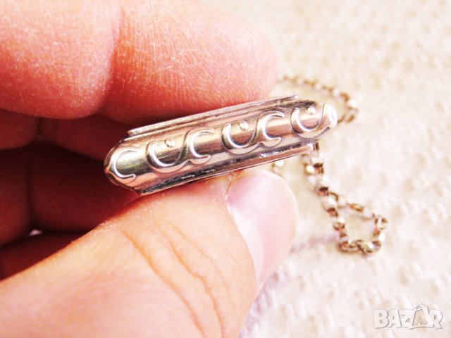 сребърен синджир със старинна сребърна отваряща се османска,турска, муска, накит, амулет сребро, снимка 4 - Колиета, медальони, синджири - 35865241