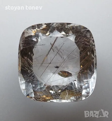 Огромен рядък рутилов кварц със златни игли - 43.41кт.! Нов!, снимка 12 - Други - 50062580