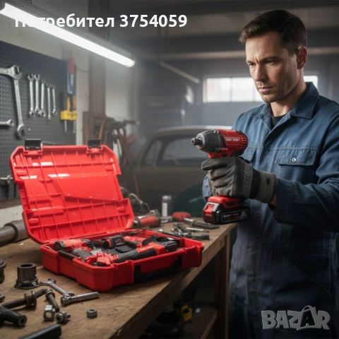 Комплект 2 в 1 KraftRoyal Red Mx Fuel 36V – ъглошлайф + гайковерт, 2x 8Ah батерии и удароустойчив ку, снимка 2 - Куфари с инструменти - 53099095