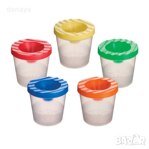 6025 Чашка за рисуване с цветно капаче и маркировка за ниво на пълнене
