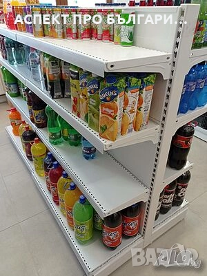 Островни /двустранни стелажи за магазини, супермаркети, аптеки, снимка 3 - Стелажи и щандове - 52158236