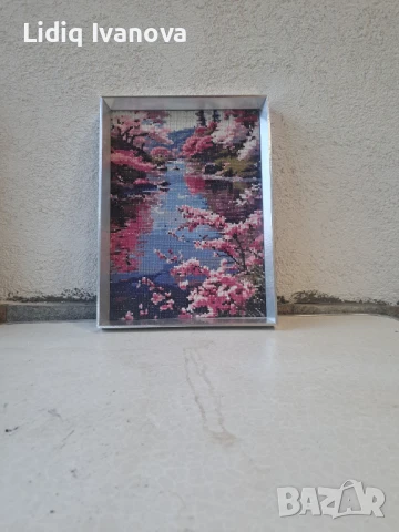 Диамантен гоблен пролет-готов и рамкиран, снимка 4 - Гоблени - 50812544