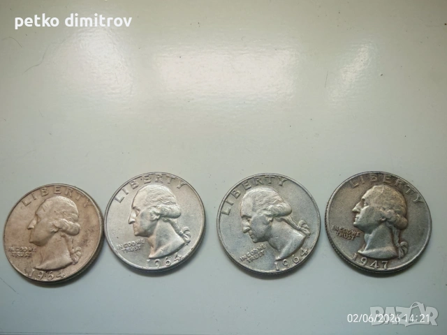 Silver quarter and dimes сребърни центове 25 и 10, снимка 5 - Нумизматика и бонистика - 53395788