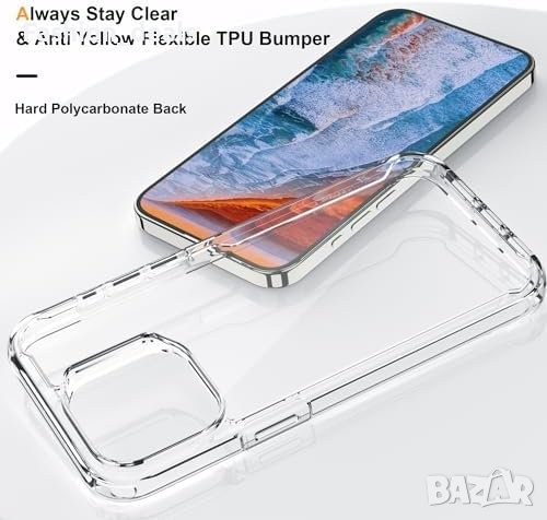 Нов прозрачен кейс протектор калъф с 2x закалено стъкло за iPhone 15 Pro Max, снимка 7 - Калъфи, кейсове - 42651918