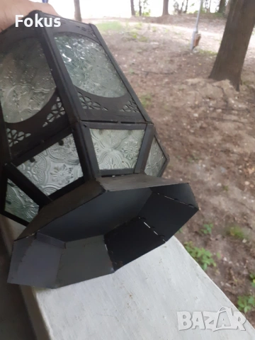 Стар фенер за свещ, снимка 4 - Антикварни и старинни предмети - 53477892