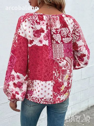 Дамска риза с балонен ръкав с пейсли , снимка 4 - Ризи - 39248412